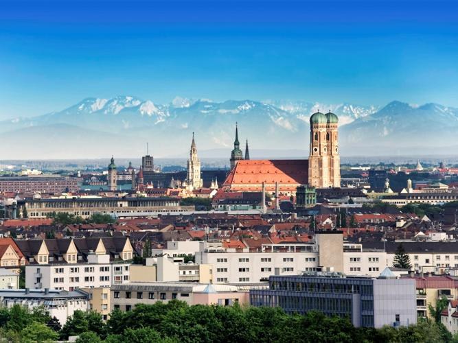 Byen München. Tyskland, delstaten Bayern